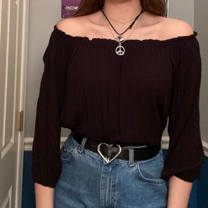 Black Off the Shoulder Top